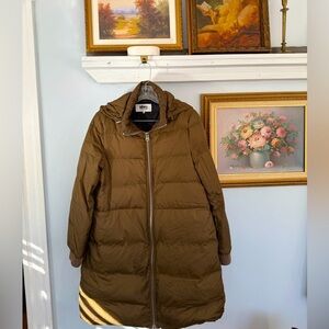 Maison Margiela MM6 Olive Down Hooded Puffer Coat Jacket size 40